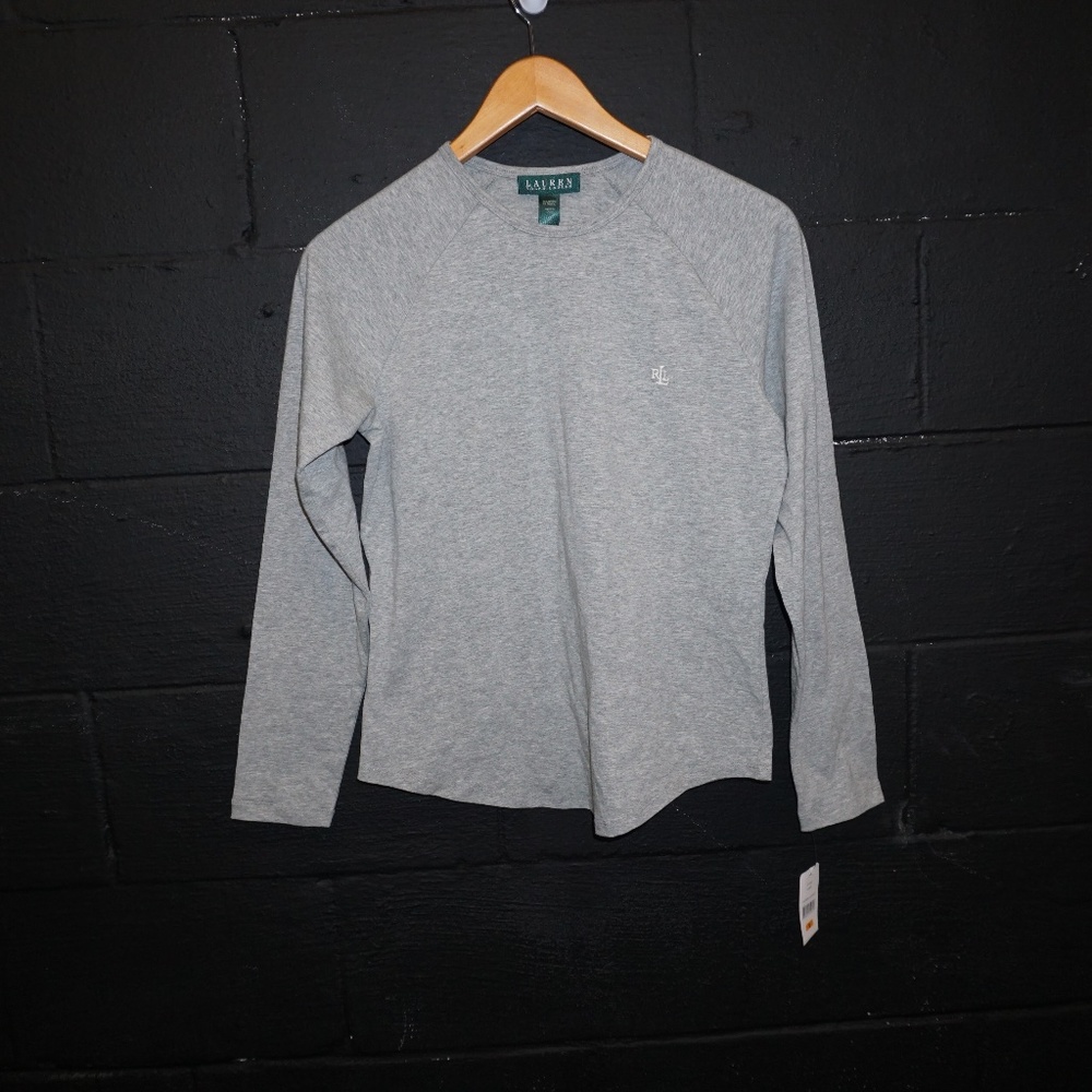 NWT Lauren RALPH LAUREN Heather gray cotton top
